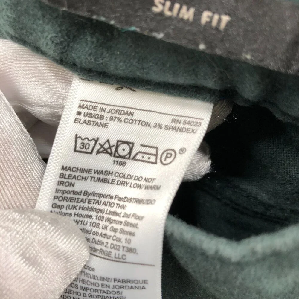 Banana Republic Traveler Pants Mens 34x29‎ Slim Fit Brushed Twill Emerald Green